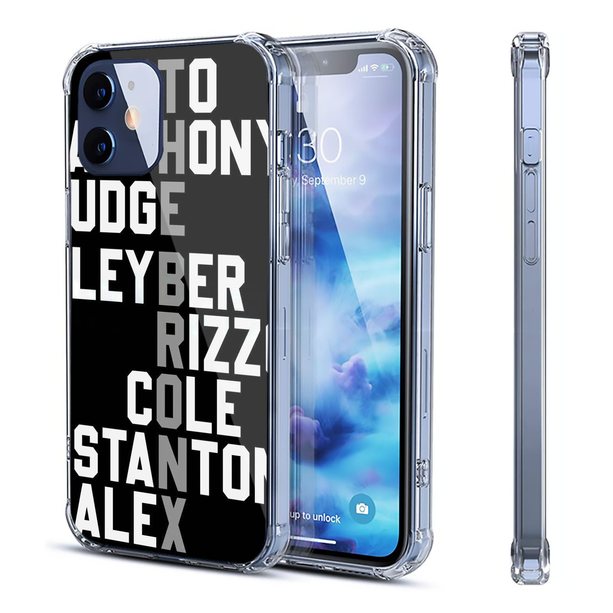 New York Yankees The Bronx Baseball Player Name Clear IPhone 12 Case – Soft TPU With UV Print – Enhanced Drop Protection, Precise Fit, Anti-Fingerprint, Customizable Design, Scratch-Resistant, Yellow-Resistant